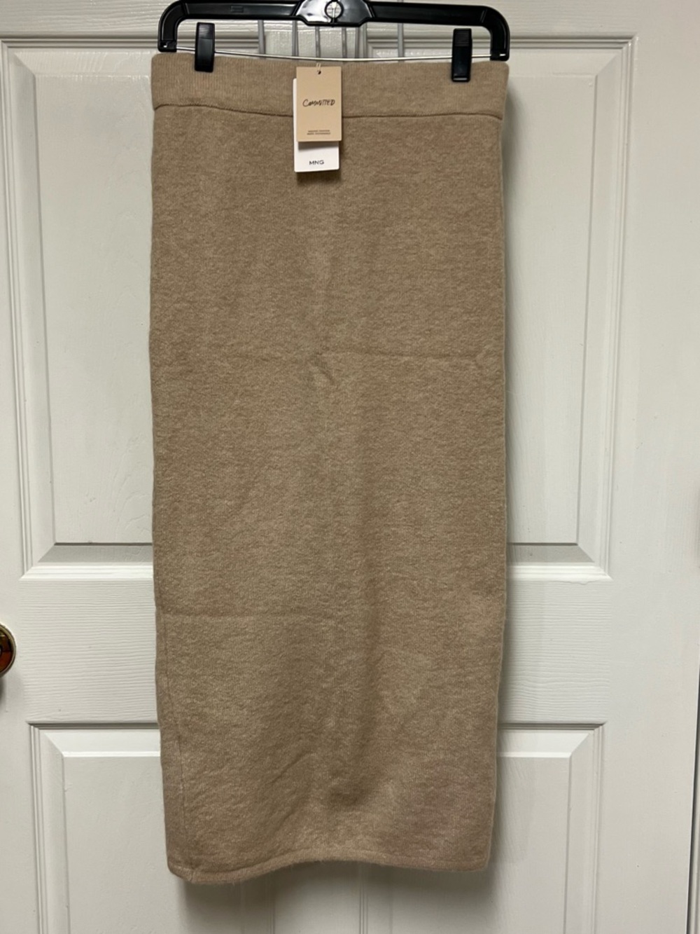 MNG by MANGO Sustainable Women's Camel Knit Pencil Skirt